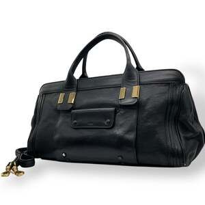 Chloé Chloe Alice Leather Handbag/Shoulder Bag in Black with Gold Hardware, W...